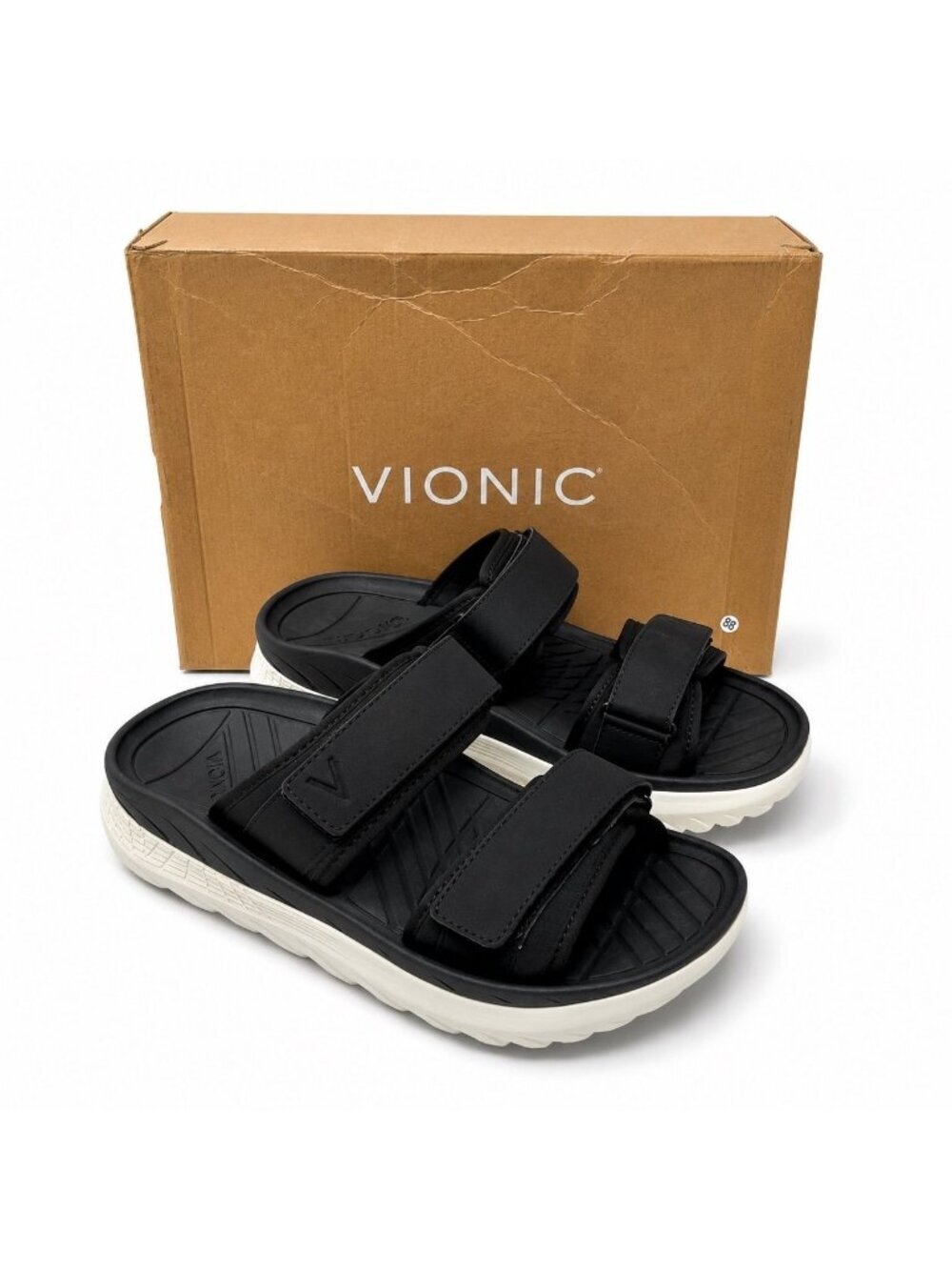 Vionic Renewal Supportive Womens 9 Black Adjustable Recovery Sport Slide Sandals - Picture 10 of 11